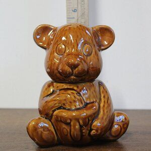 Vintage Honey Pot Bear Hand Painted Ceramic 5.5" tall